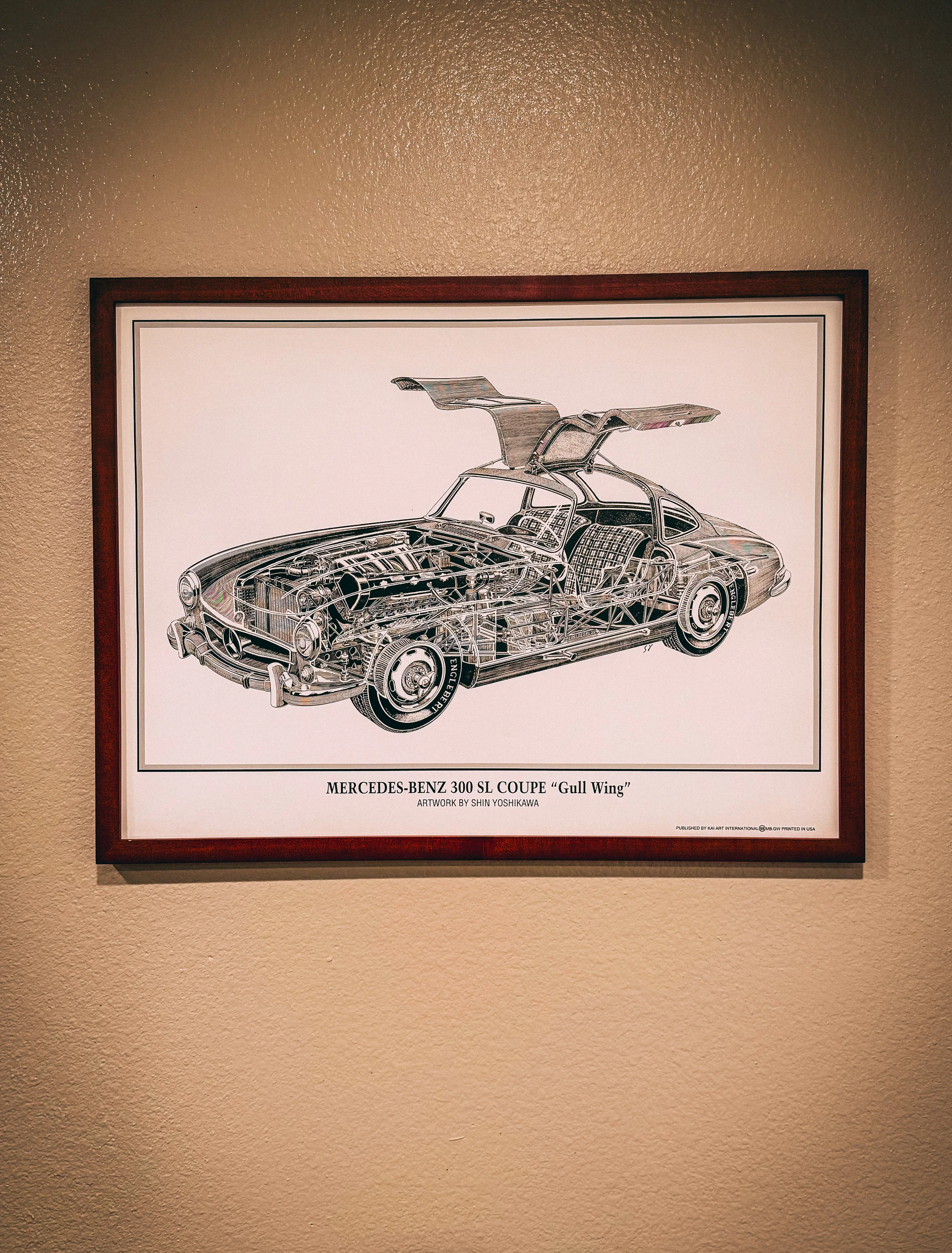 Mercedes-Benz 300 SL Coupe “Gull Wing” Shin Yoshikawa Poster 18X24
