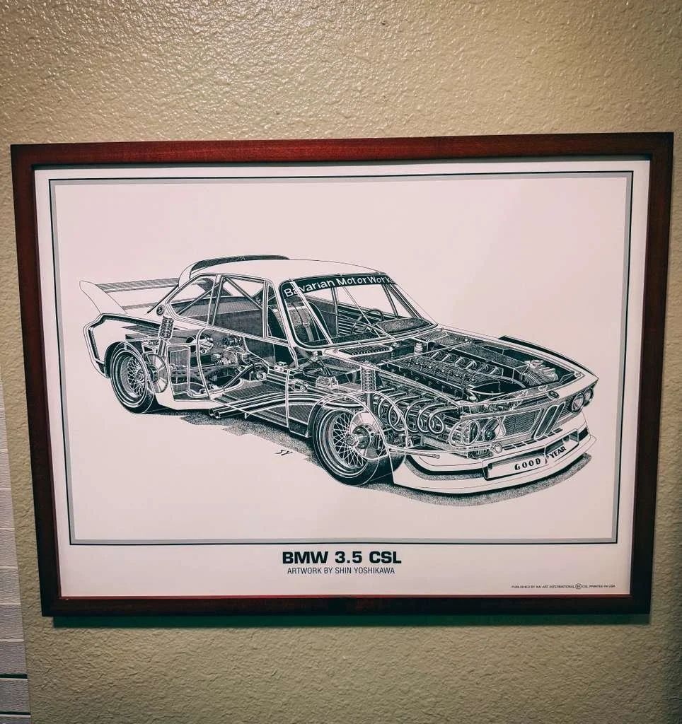 BMW 3.5 CSL Shin Yoshikawa Artwork 18X24