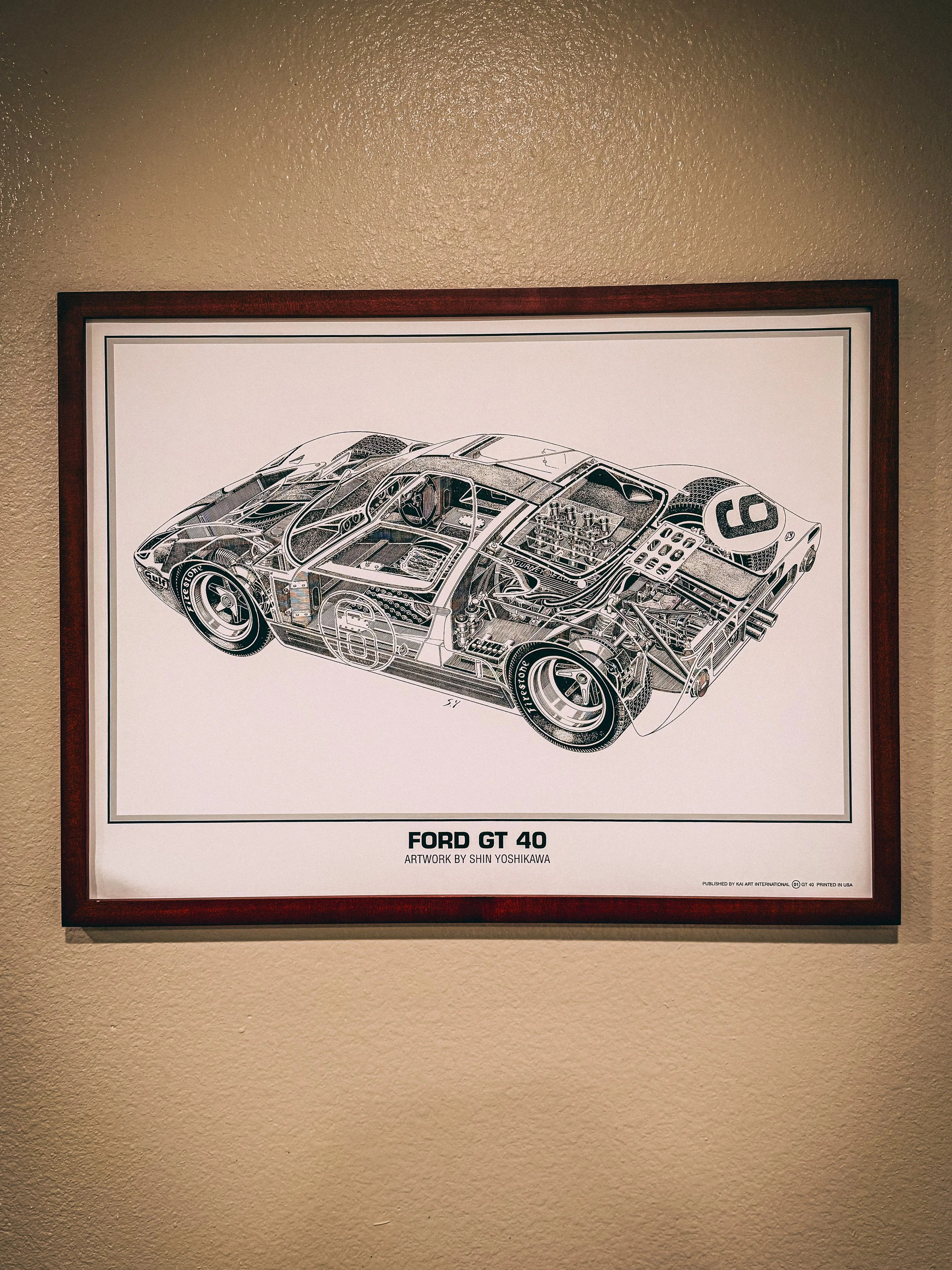 Ford GT-40 Shin Yoshikawa Poster Artwork 18X24
