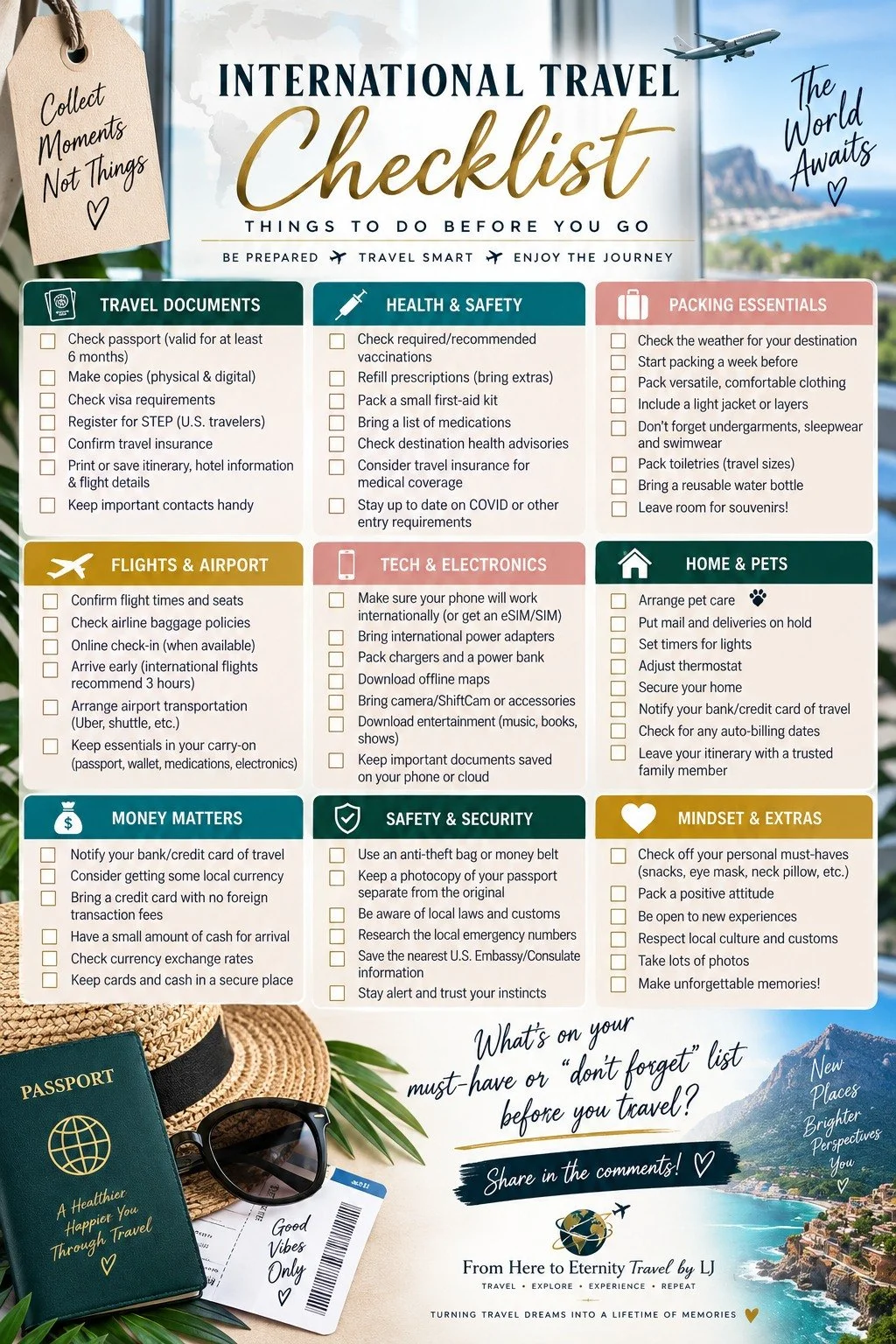 ✈️ The countdown is officially on! 🌍

International travel takes a little more preparation than just packing a suitcase. As I get ready for my upcoming trip to South Africa 🇿🇦, I&rsquo;ve been working my way through my own pre-travel checklist.

P