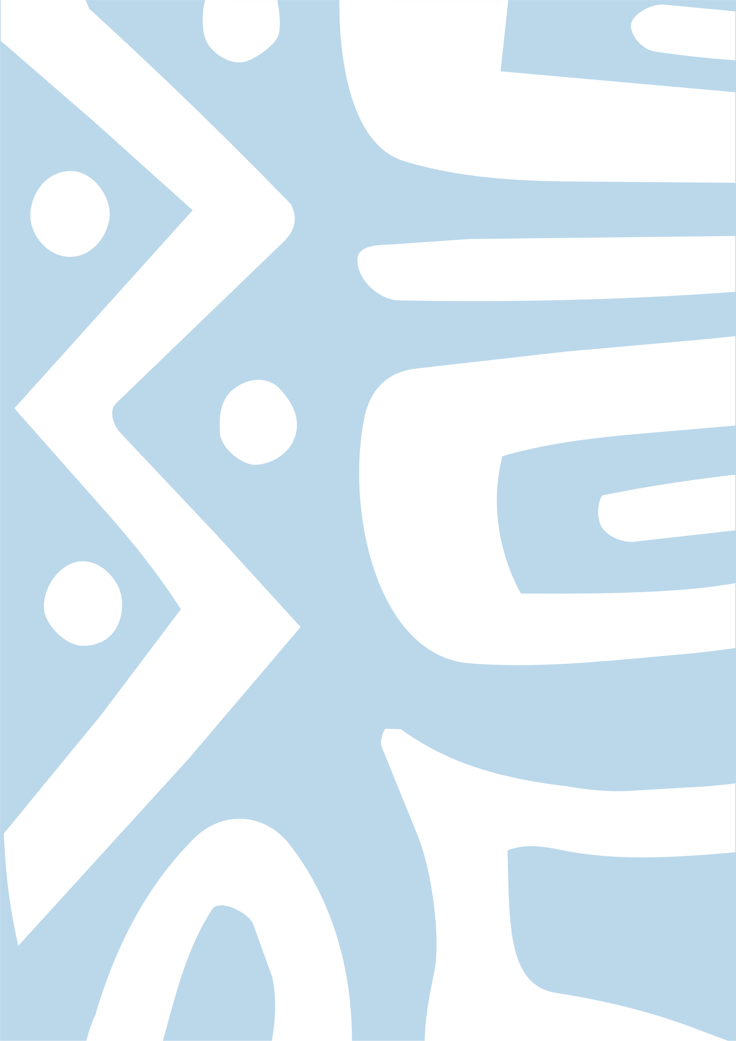 Abstract pattern with large white letters on a light blue background.