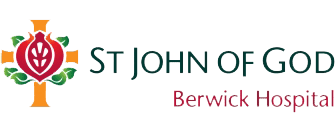 St. John of God Berwick Hospital logo with a stylized floral emblem and hospital name.