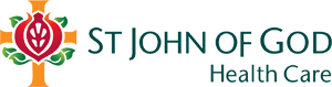 St. John of God Health Care logo with a stylized cross and circular design