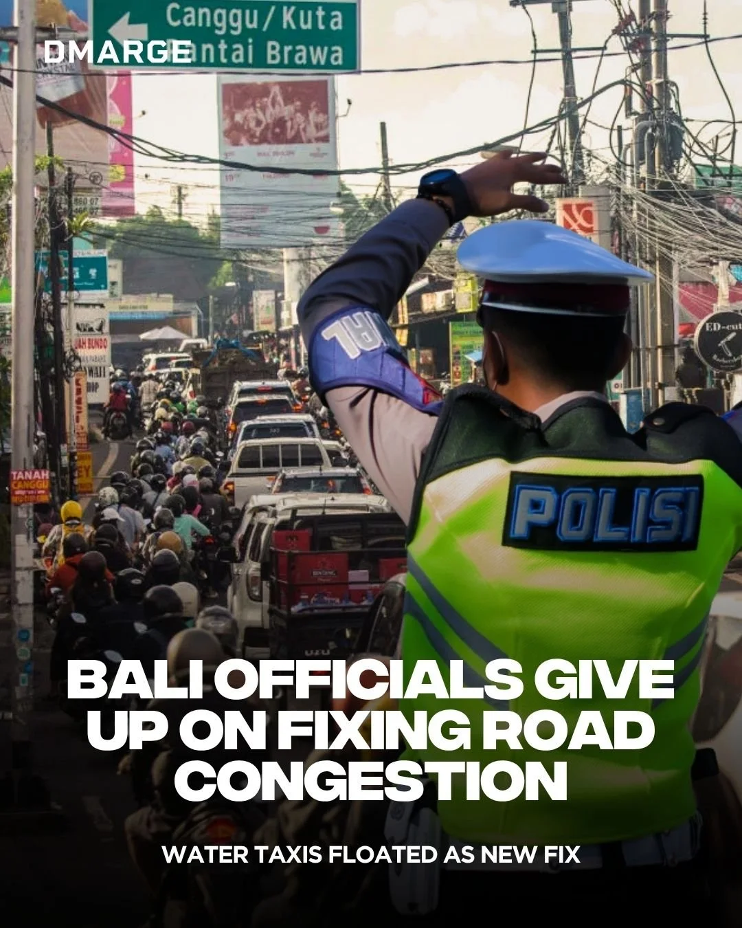 Canggu in Bali is facing severe traffic congestion as tourism growth overwhelms its narrow roads.

Officials say road expansion is no longer enough to fix the problem. Authorities are now exploring alternatives like water taxis and &ldquo;tol laut&rd