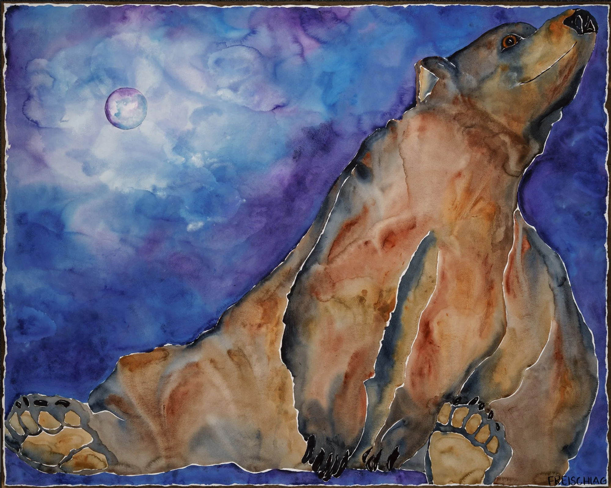Under a Bear's Night Moon 48x60