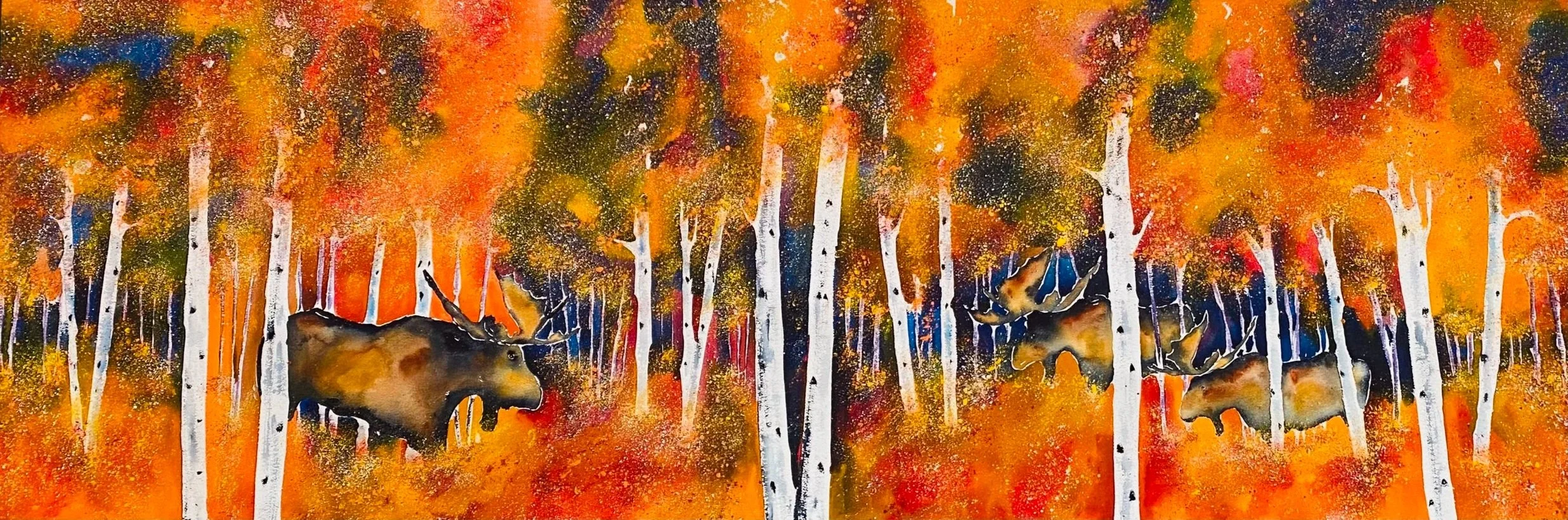 Moose Among Aspen 30x60