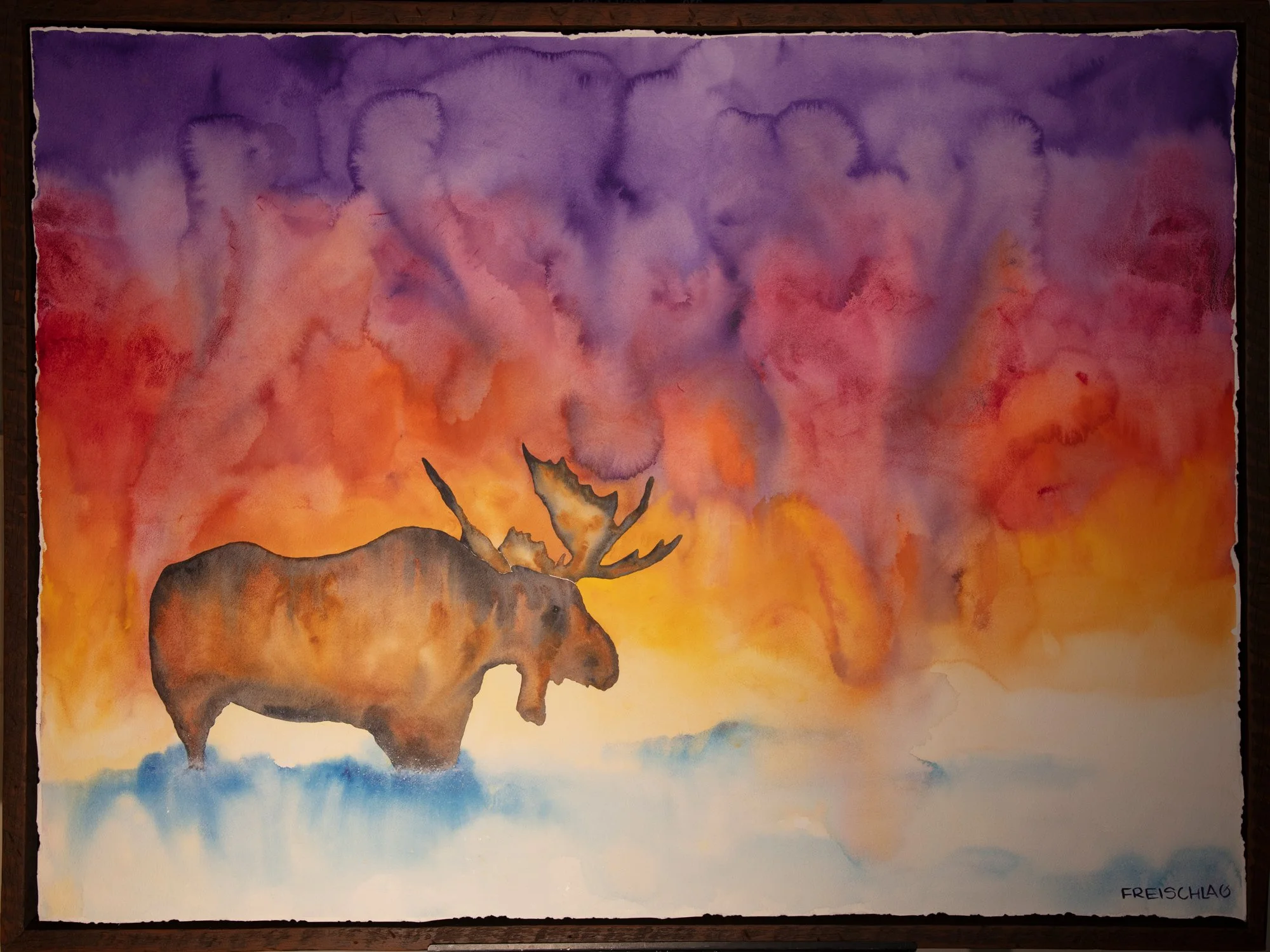 Moose Under a Northern Sky 36x48