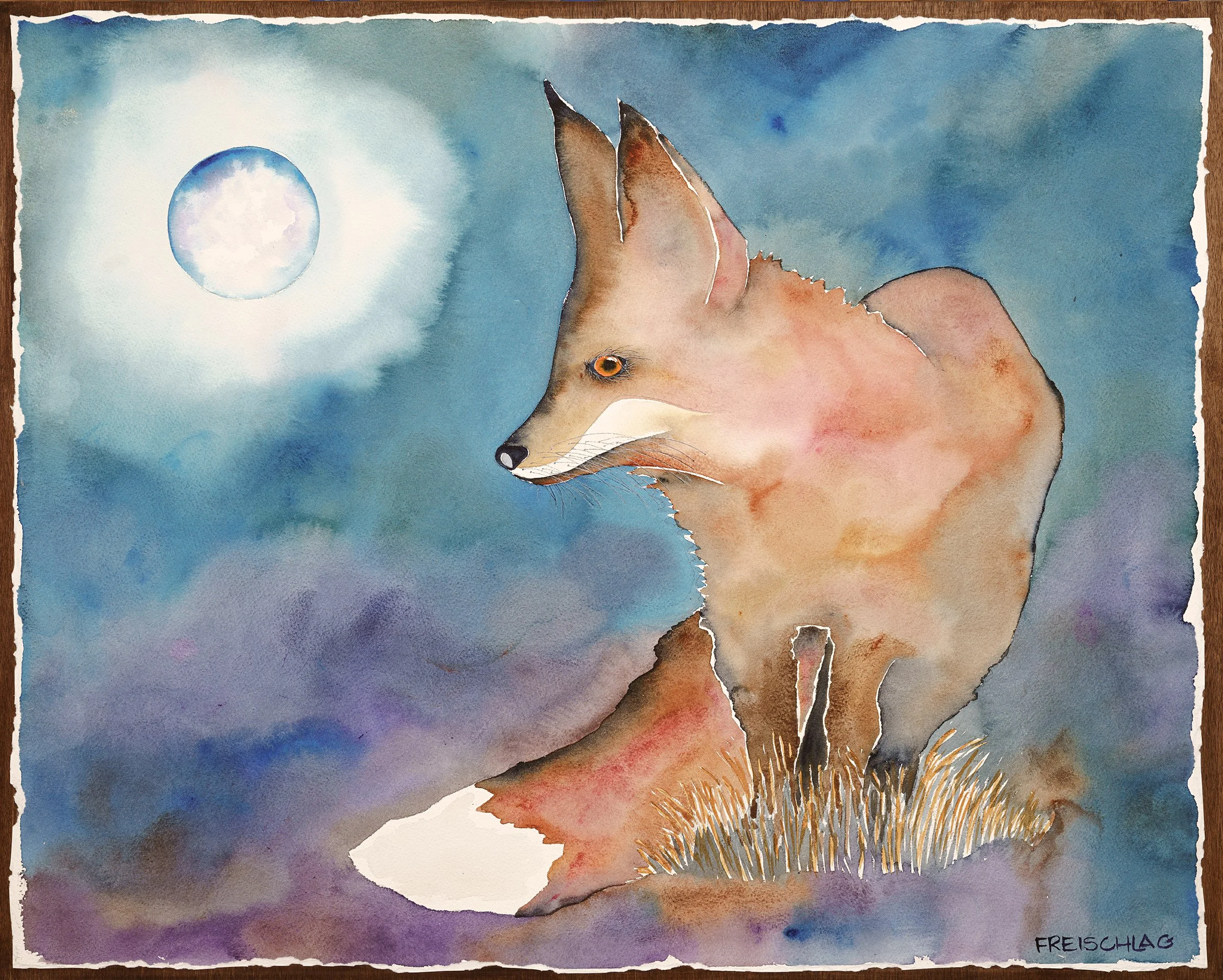 Under a Fox Night's Moon 30x22