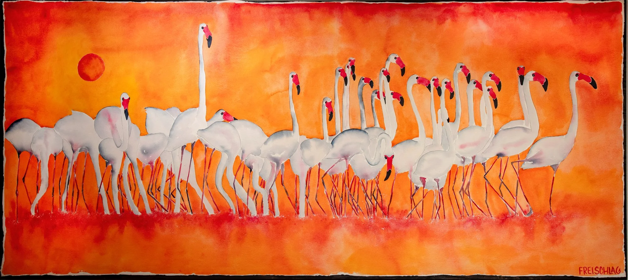 Under a Flamingo Sun 36x80