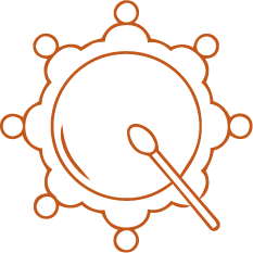 Outline of a stopwatch with circular details