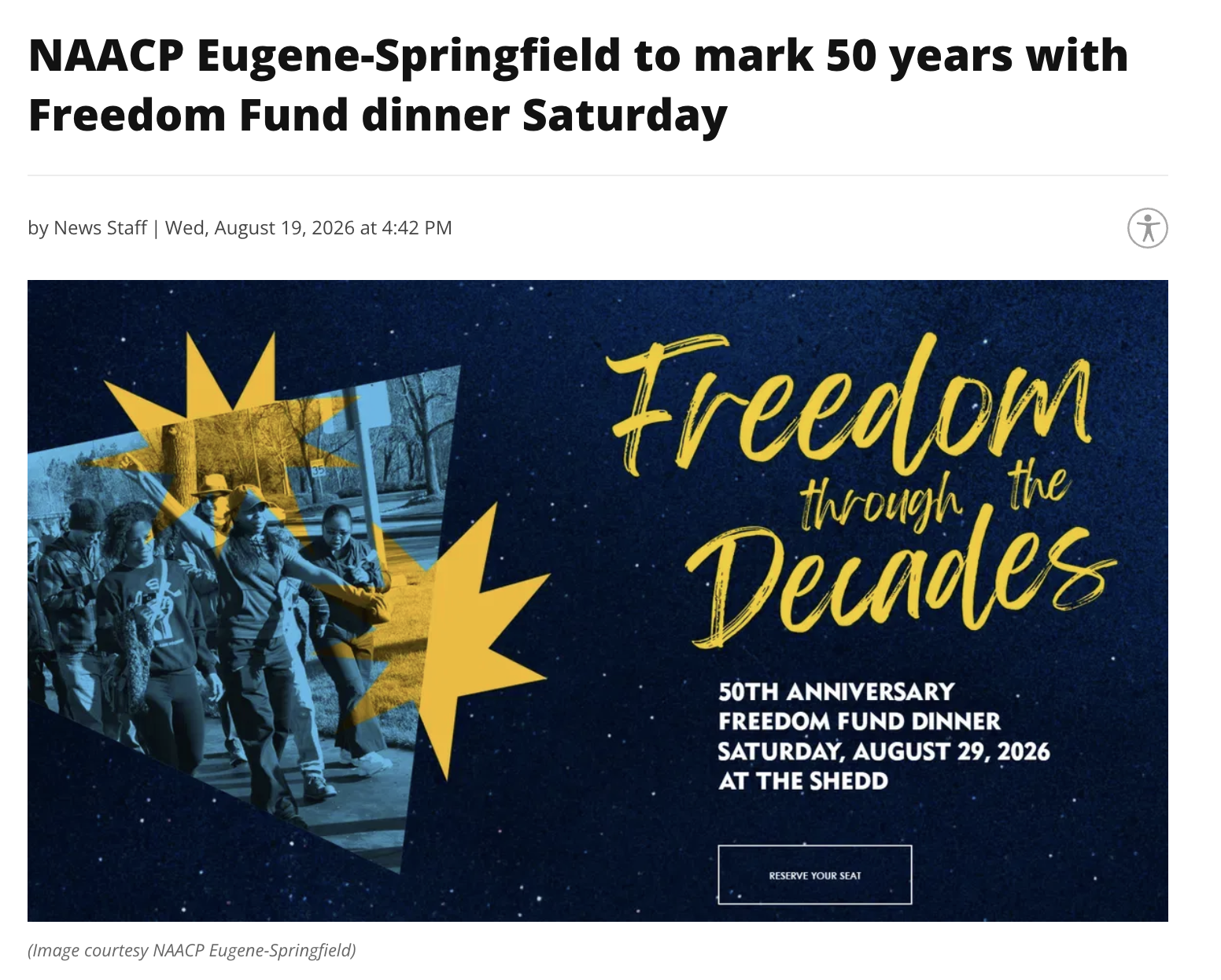 NAACP Eugene-Springfield to mark 50 years with Freedom Fund dinner Saturday