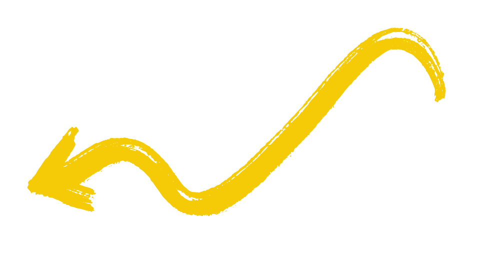 Yellow curved arrow pointing to the left on a black background.