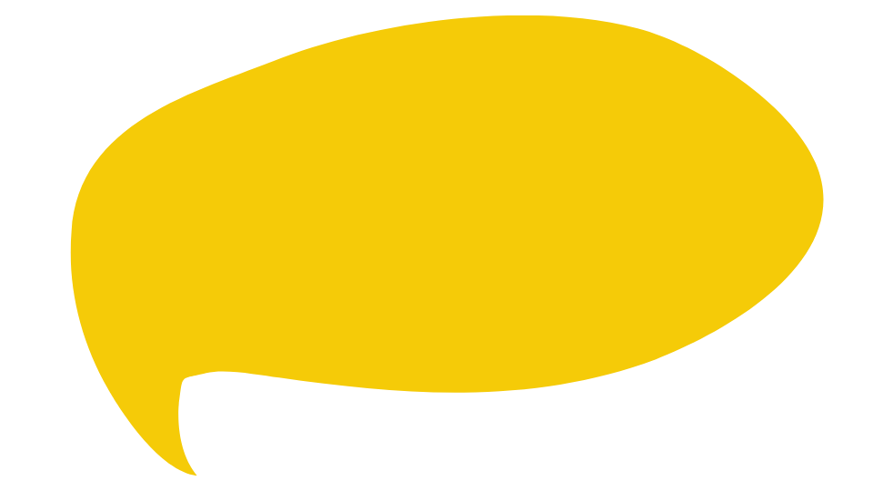 Yellow speech bubble on a black background