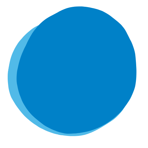 3D blue globe with darker blue continents and a light blue shadow on the left side.