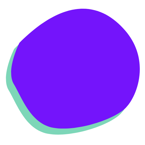 Simple illustration of a purple oval with a green outline.