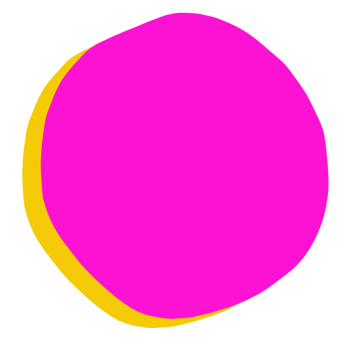 An abstract illustration of a pink sphere with a yellow edge on black background.