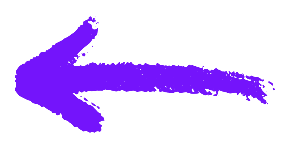 A large purple arrow pointing to the left on a black background.