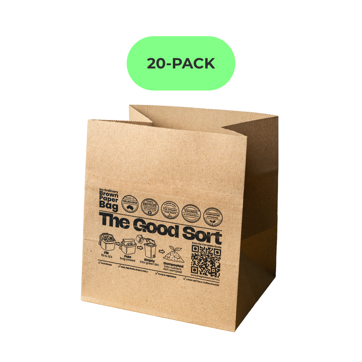 The Good Sort Kitchen Caddy Liners – Starter Pack (20 Liners)
