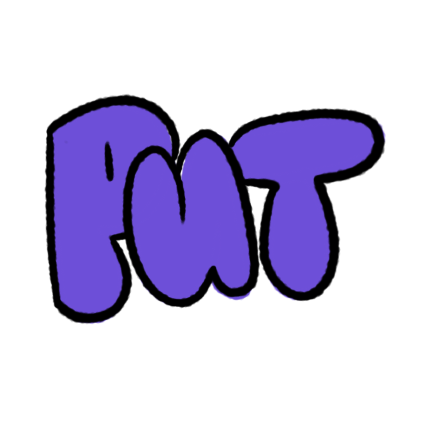 The image features the word 'FOT' in stylized purple graffiti-style letters outlined in black against a black background.