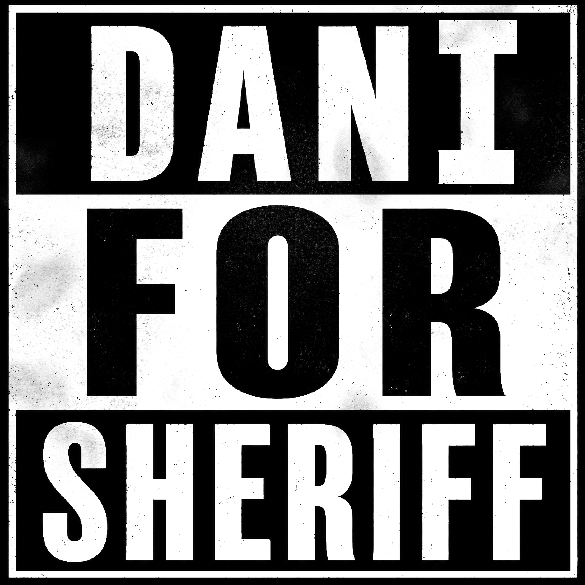 Black and white sticker with distressed text reading "DAMEC FORT" arranged in a grid format.