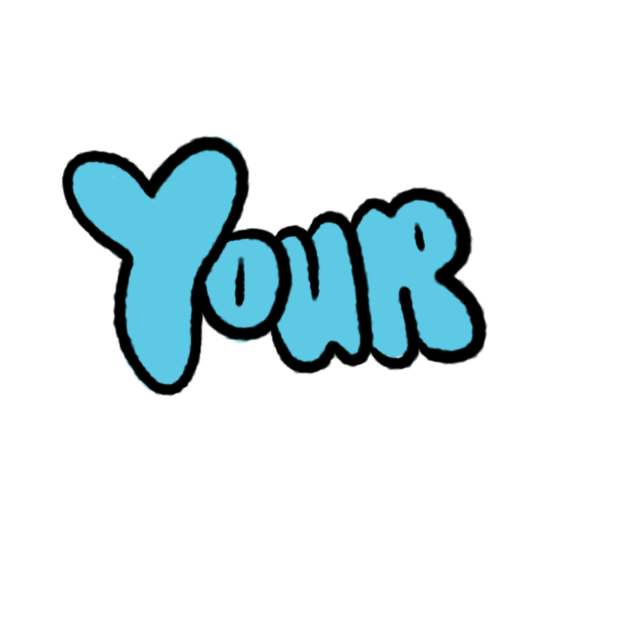 The word 'Your' written in blue, bubble-style letters with a heart shape replacing the 'Y'.