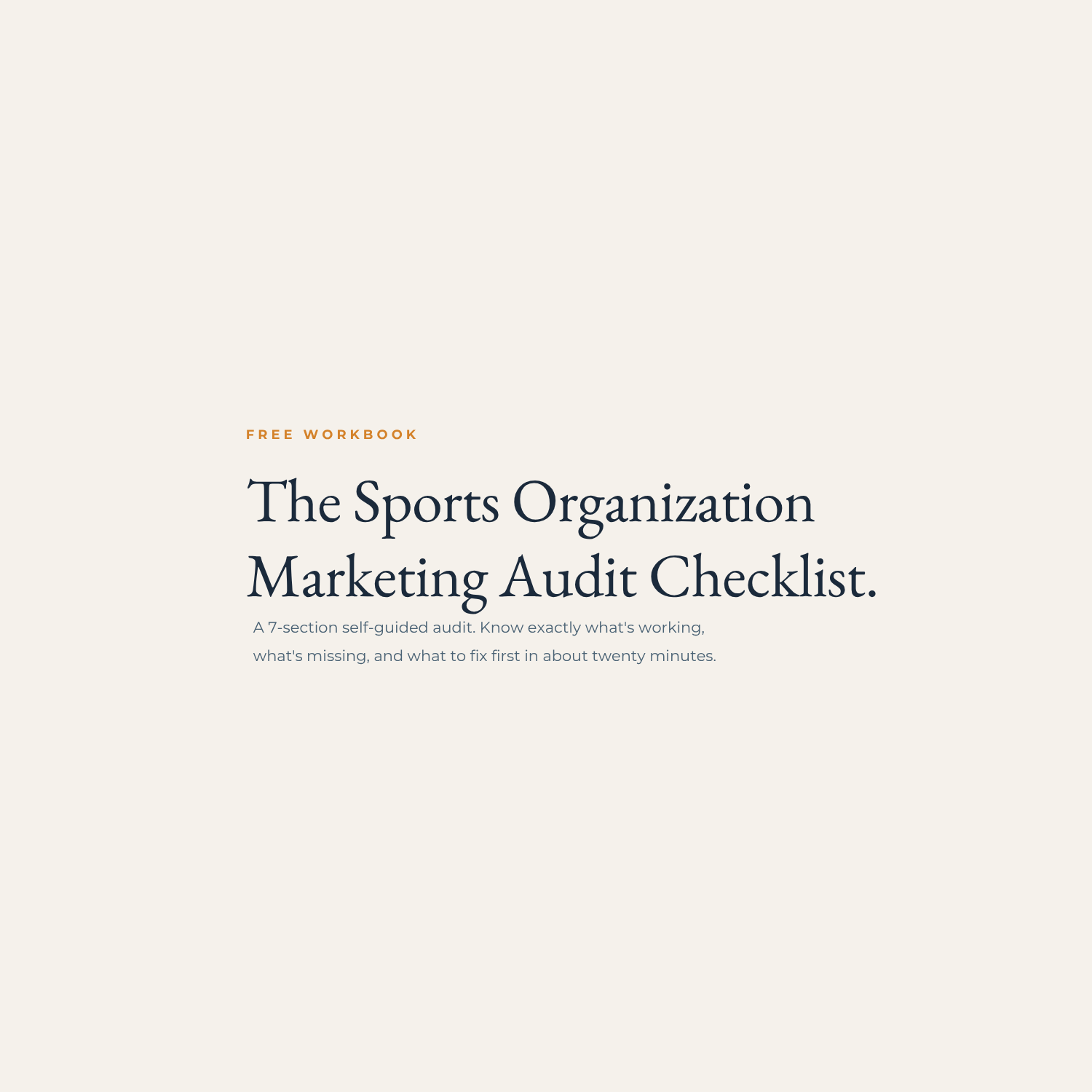 Marketing Audit Checklist - Sports Organizations