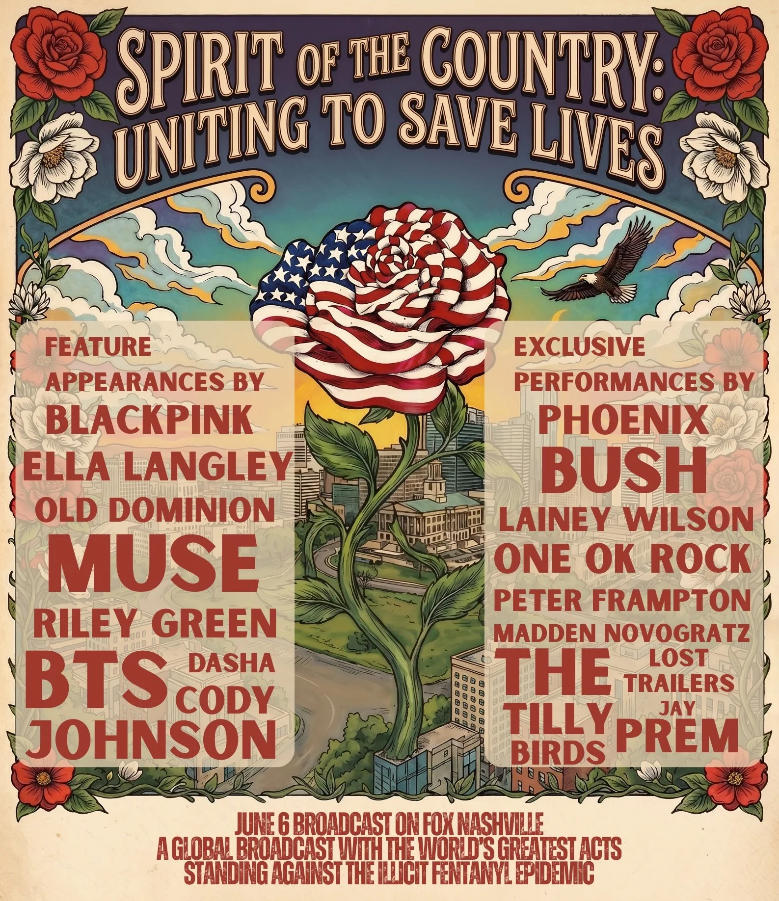 GLOBAL ENCORE BROADCAST - SPIRIT OF THE COUNTRY: UNITING TO SAVE LIVES (ENCORE BROADCAST ON FOX)