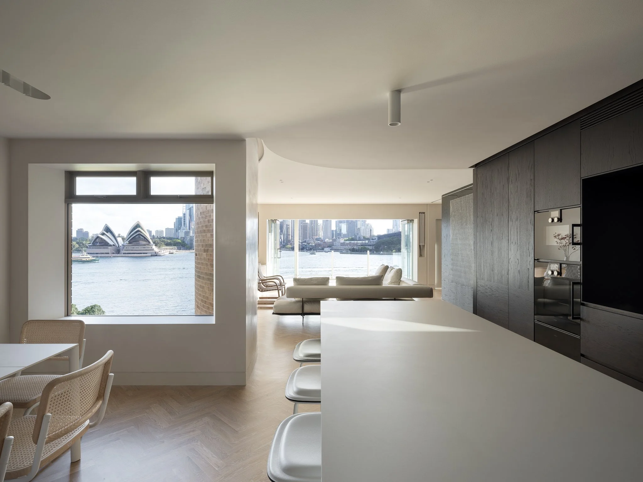 Aria Apartment by Julia English Architects and McGregor Westlake. Photography by Tom Ferguson. Joinery by David Reddy Furniture. Published in The Local Project 17 February 2021.