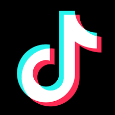 TikTok logo with a black background.