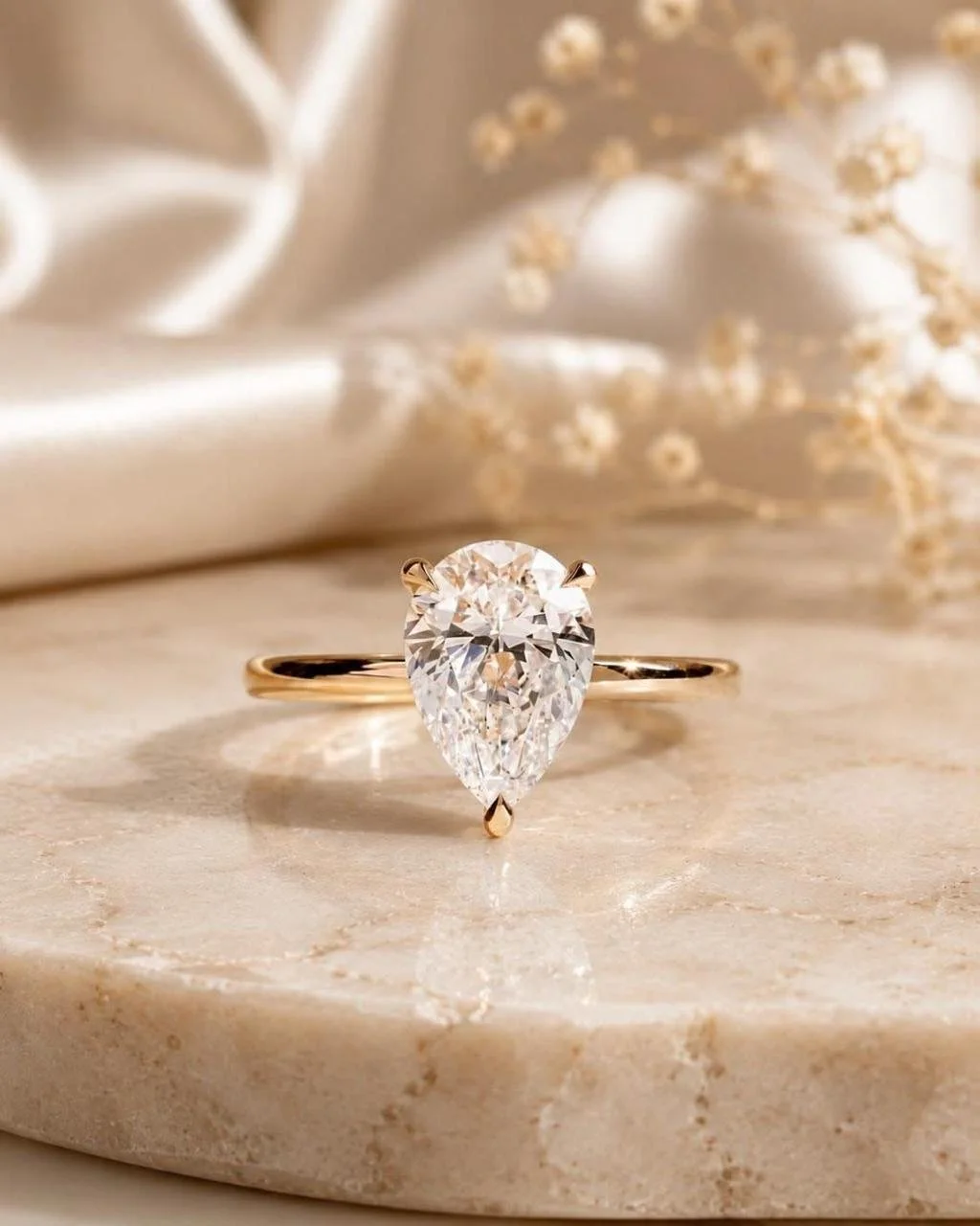 Pear-Cut Solitaire Ring