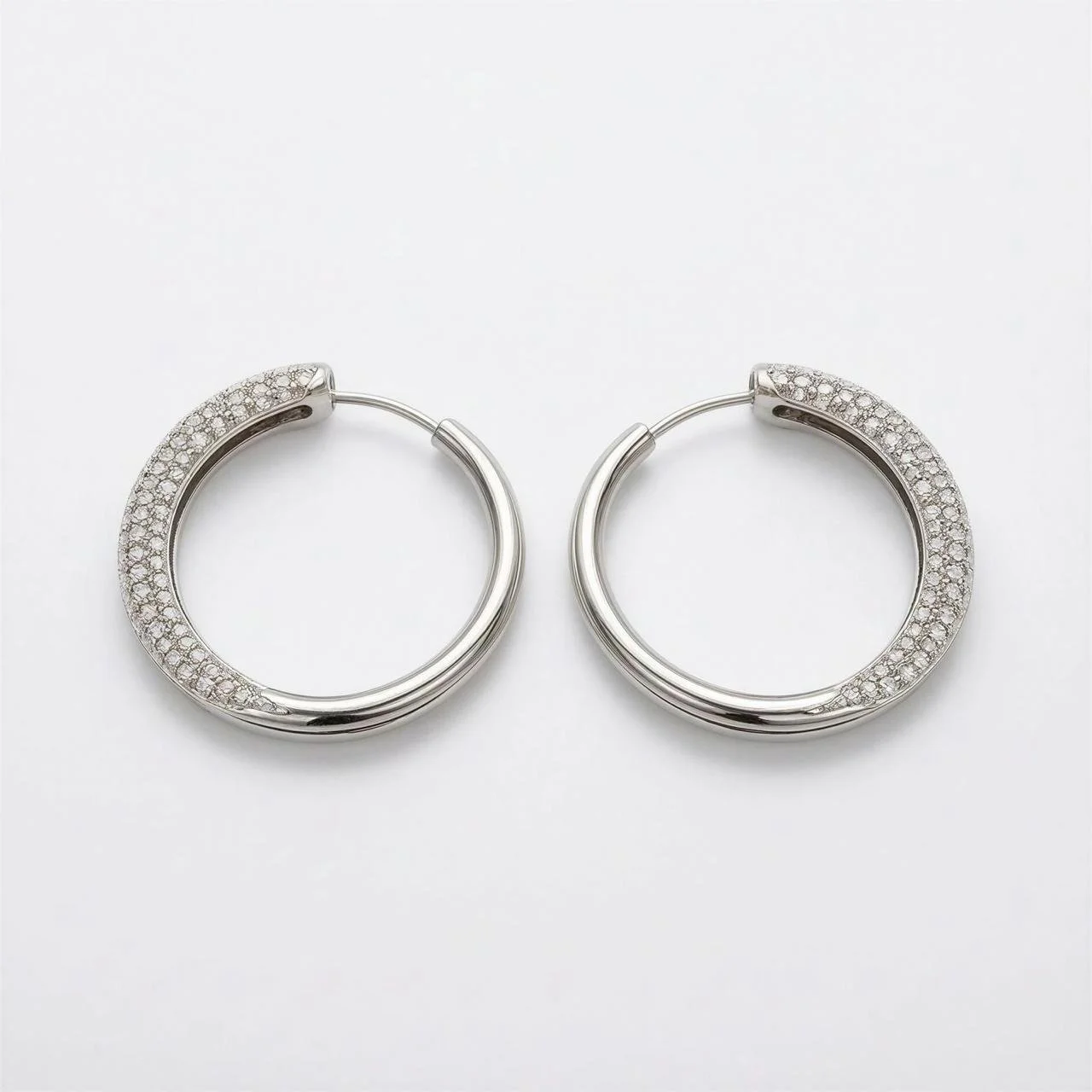 Sterling Silver pavé inside-out hoops