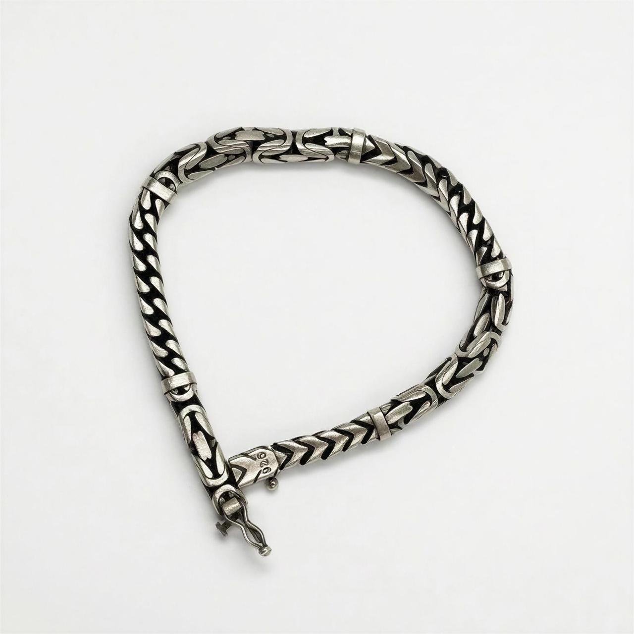 Sterling Silver Bali/Byzantine chain bracelet