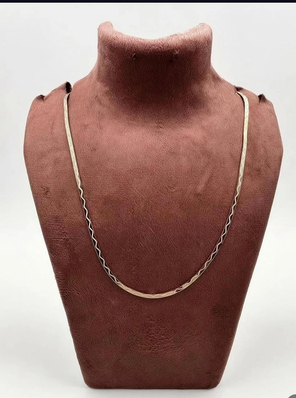 Sterling Silver wavy/zigzag flat herringbone chain