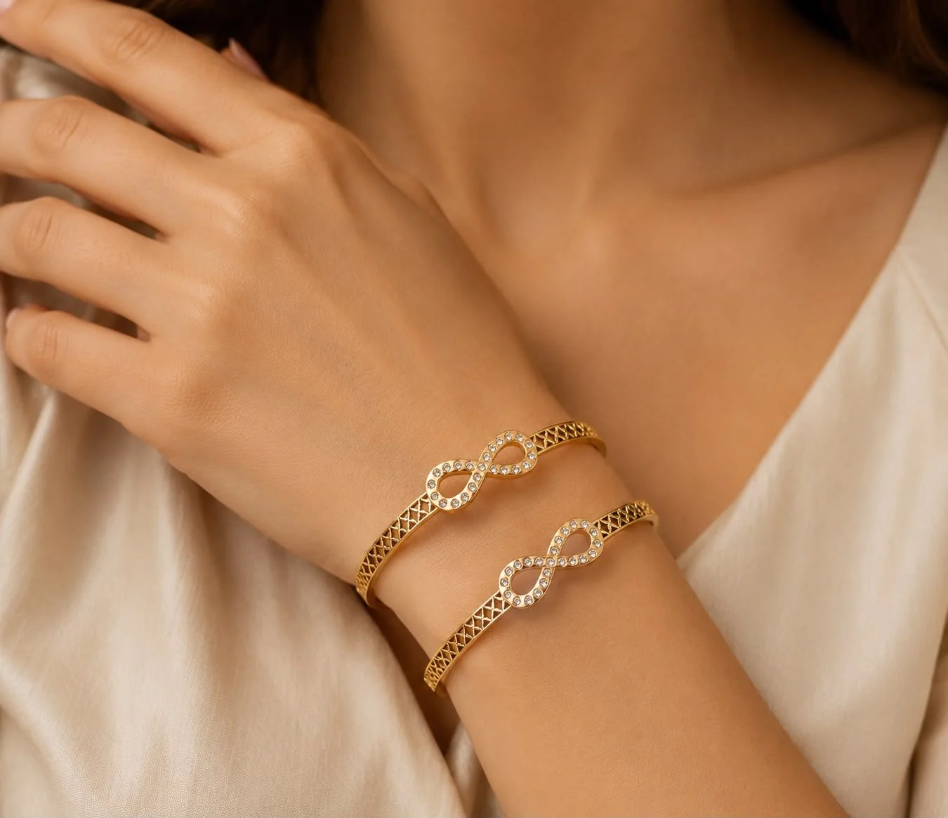 Sterling Silver Infinity Bangle