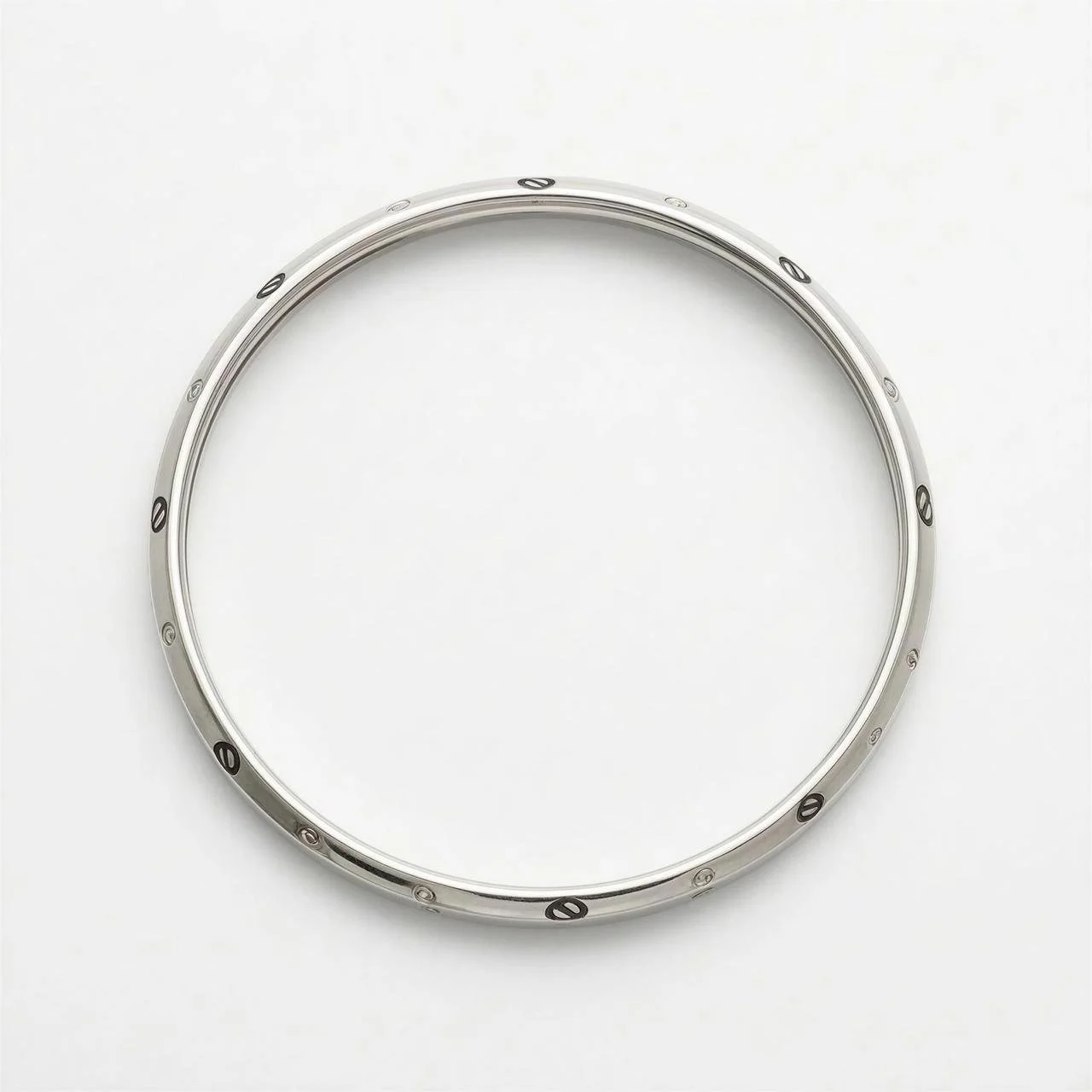 Sterling Silver screw-motif men's bangle/kada