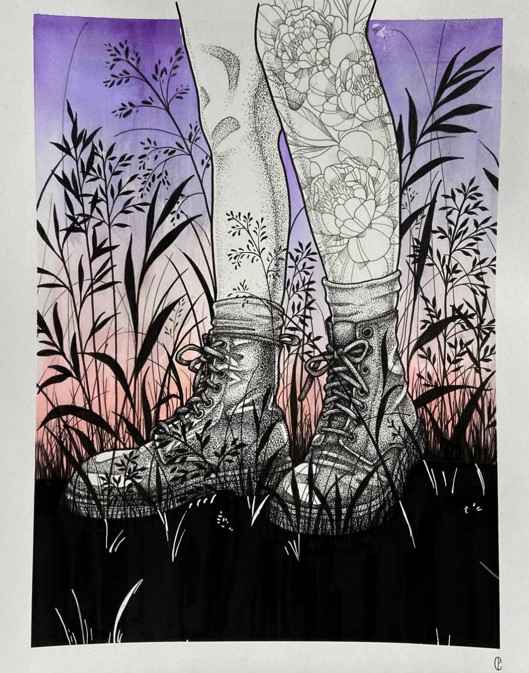 Tall Grass
Watercolor & Ink on Paper
