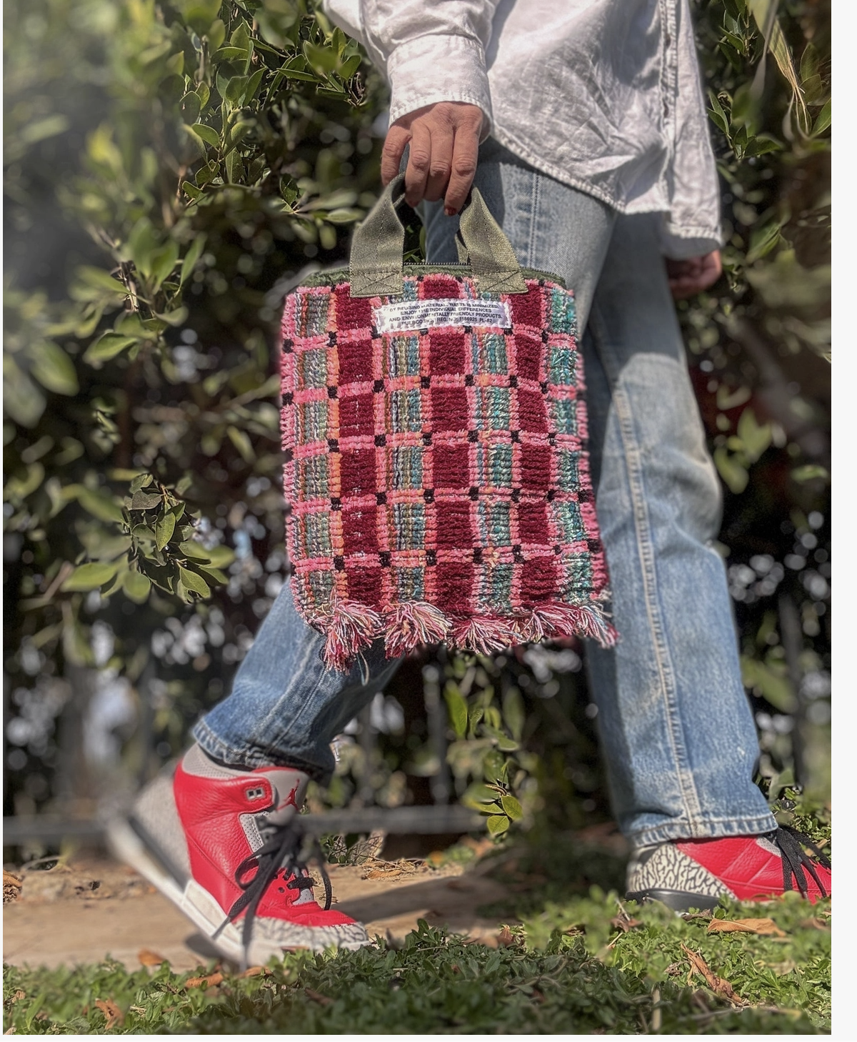 TRUCK SEAT FABRIC SMALL TOTE