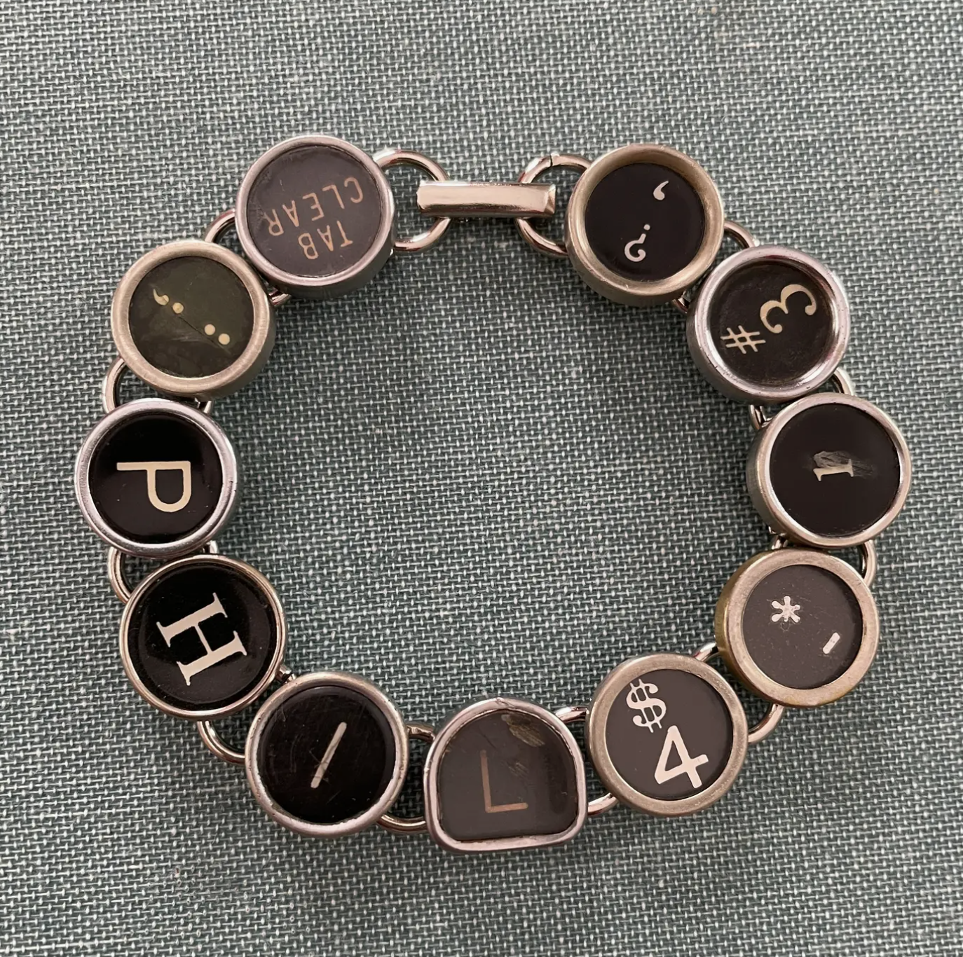 Phil 4:13 Bible Typewriter Key Bracelet