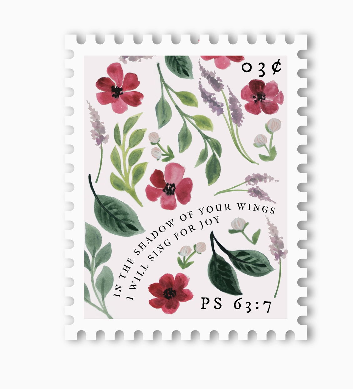 Sticker: Psalm 63:7 Stamp