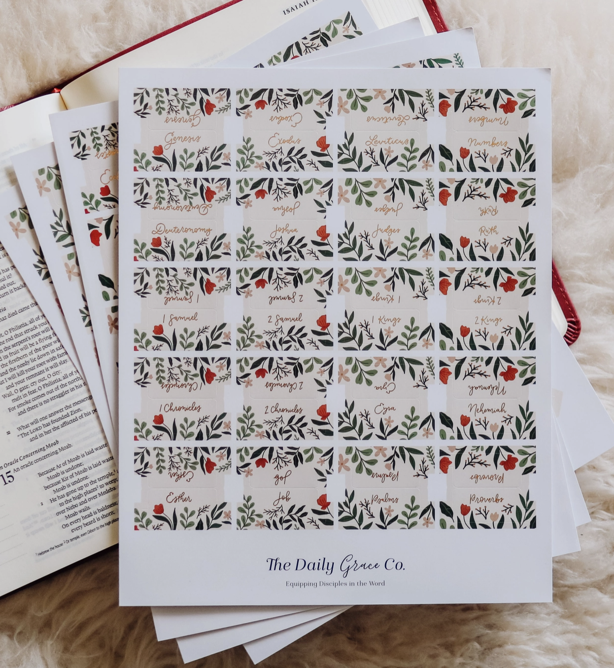 Rust Floral Bible Tabs
