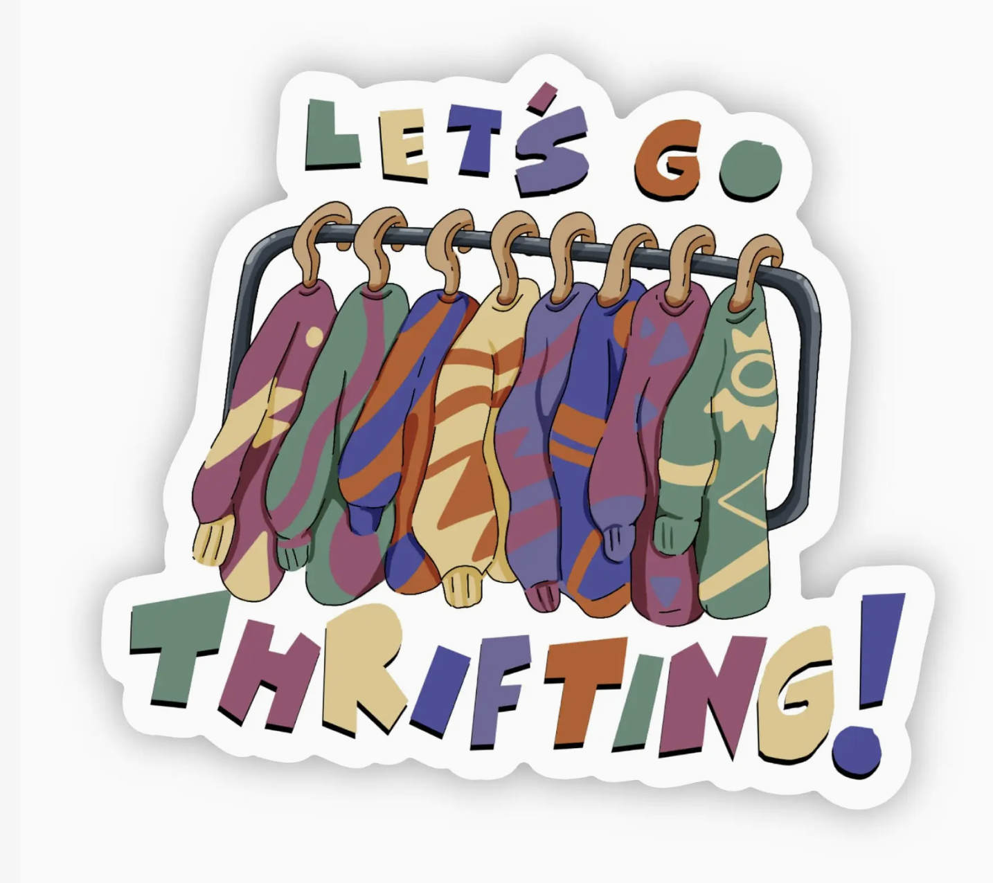 "Let's Go Thrifting" Sticker
