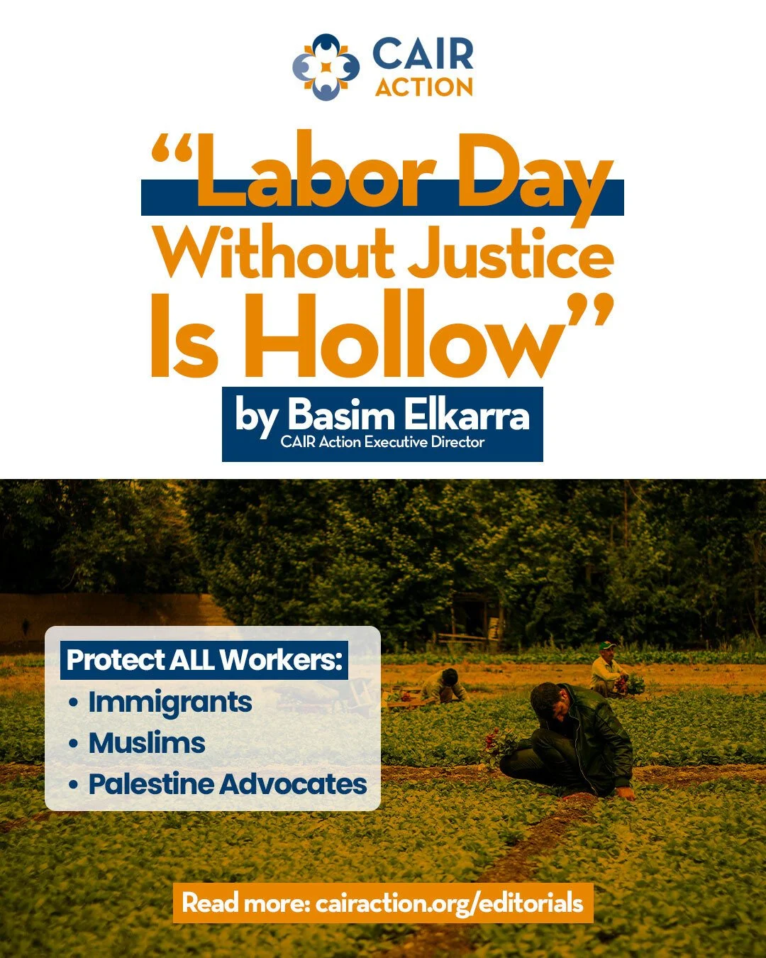 CAIR ACTION Labor Day Slide Design