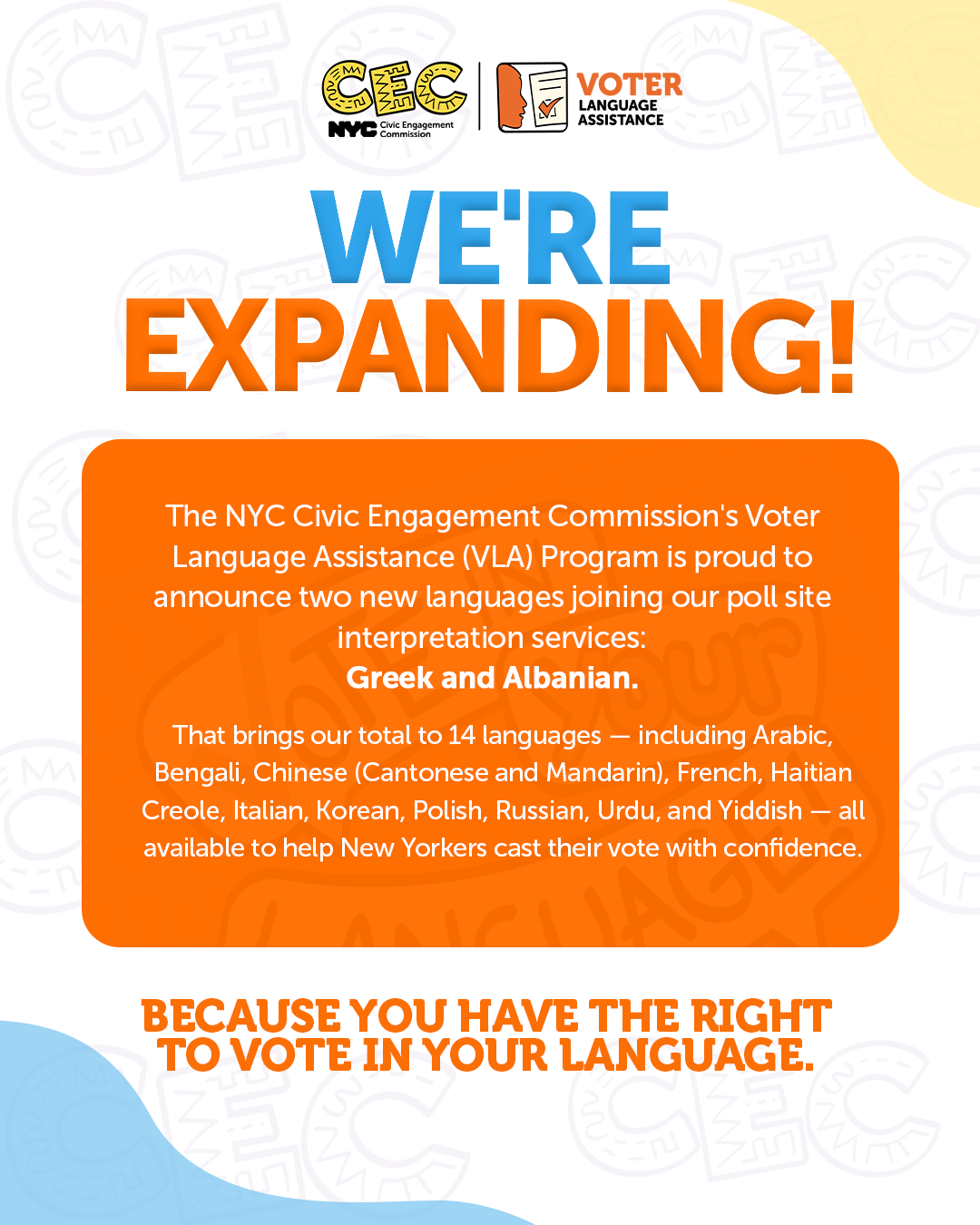 Language Expansion Announcement