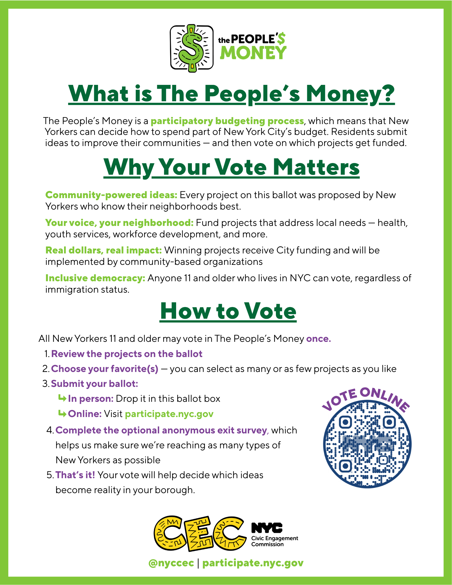 The People’s Money Ballot Box Flyer
