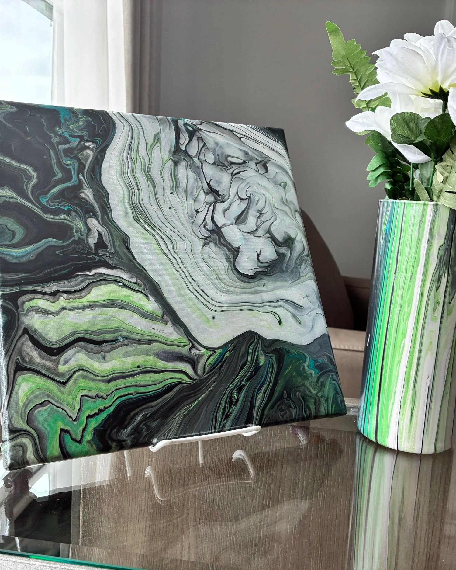 Curated pieces from the Obsidian Vein Collection featuring layered emerald movement and fluid stone-inspired textures.