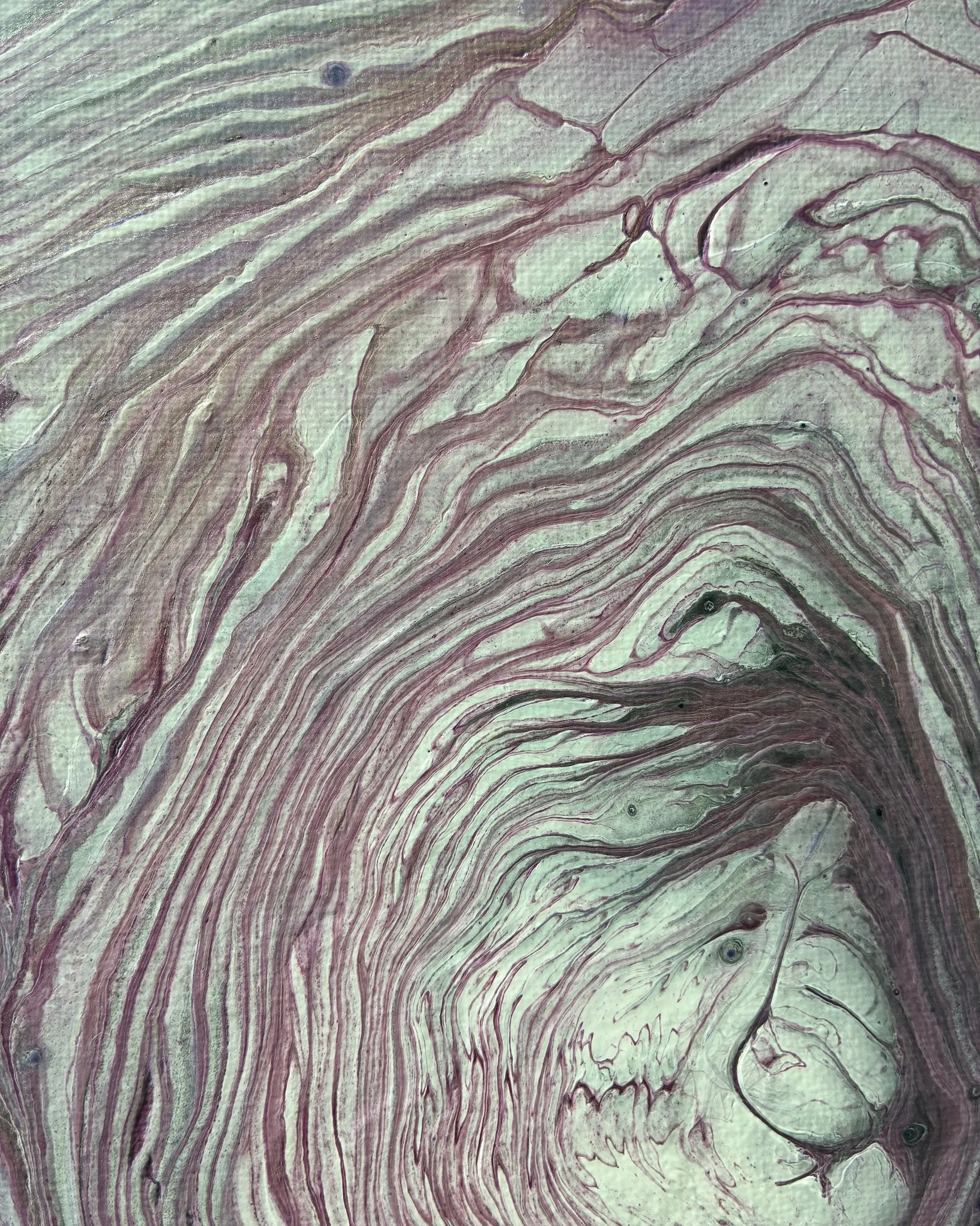 A closer look at the intricate movement, layered veining, and organic depth within Midnight Bloom.