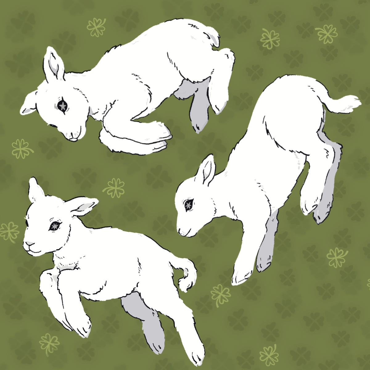 Lambs Frolicking Sticker