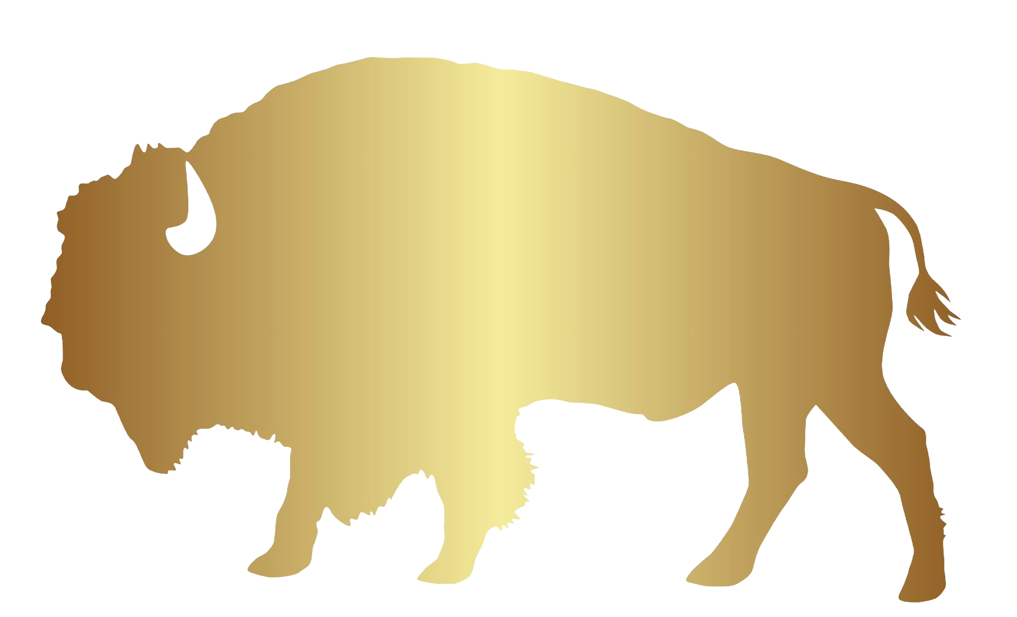 Golden silhouette of a buffalo.