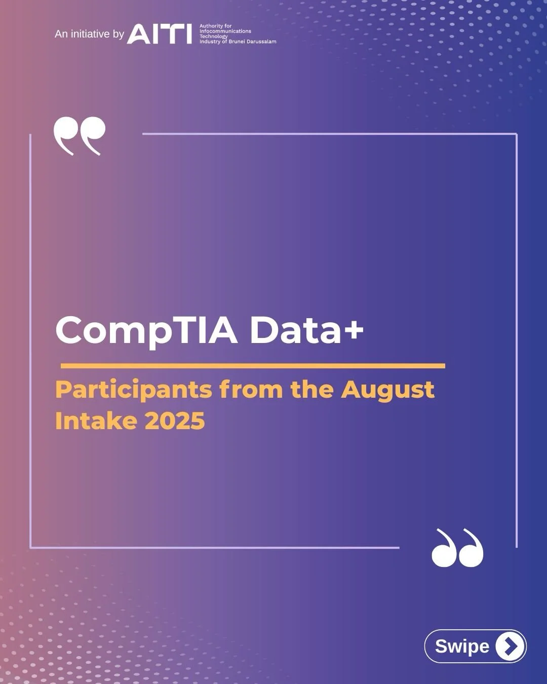 Most people don&rsquo;t struggle with data. They struggle with what to do with it.

Our participants from CompTIA Data+ August 2025 intake went beyond just learning tools. They learned how to:

&bull; Interpret real datasets.
&bull; Turn numbers into