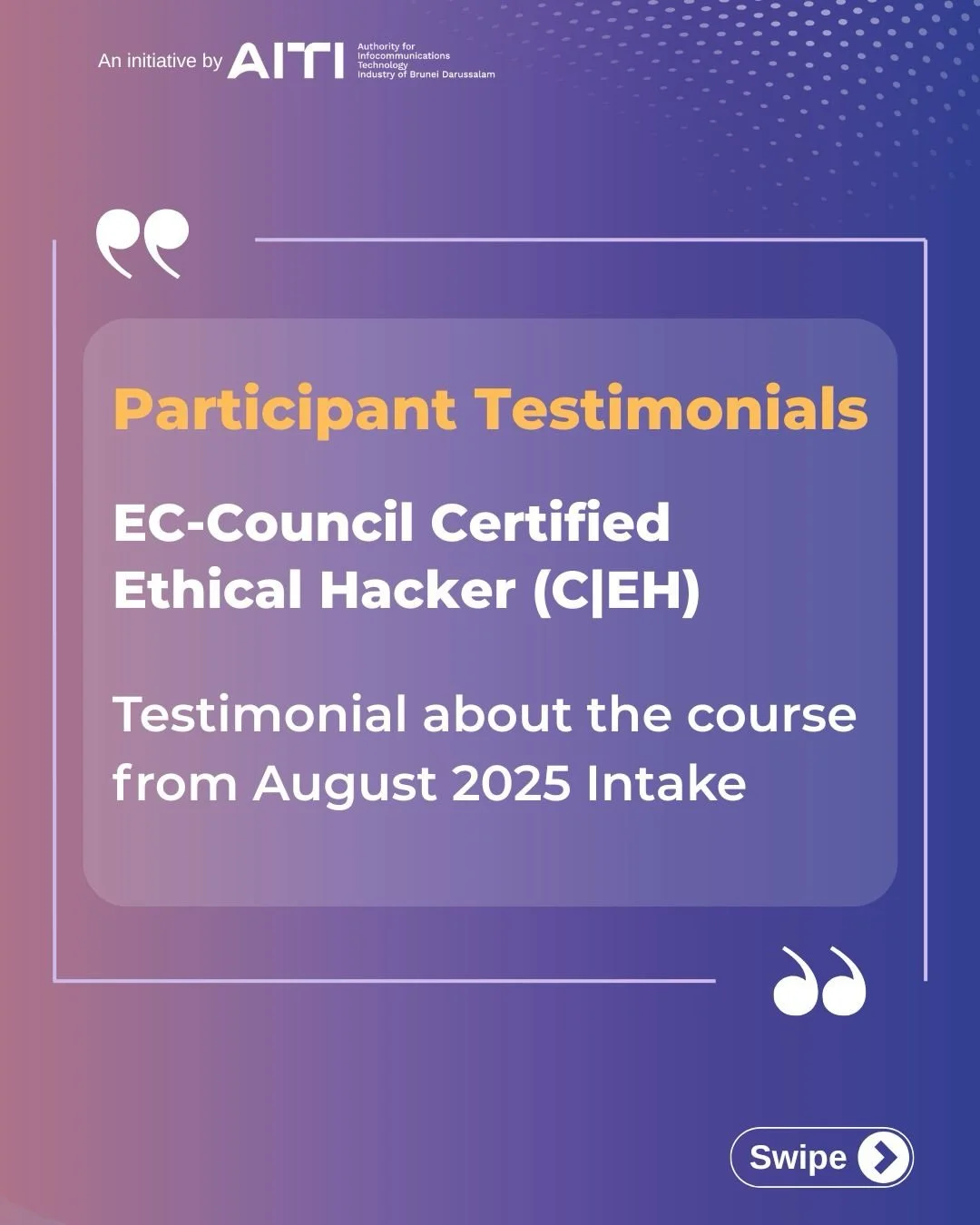DUTP Wk 16

To beat a hacker, you need to think like one (ethically)

That was one of the biggest takeaways from our recent Certified Ethical Hacker (C|EH) intake.

From understanding real-world attack techniques to learning how to defend systems pro